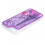 Wholesale iPhone 7 LED Flash Design Liquid Star Dust Case (Eiffel Tower Purple)